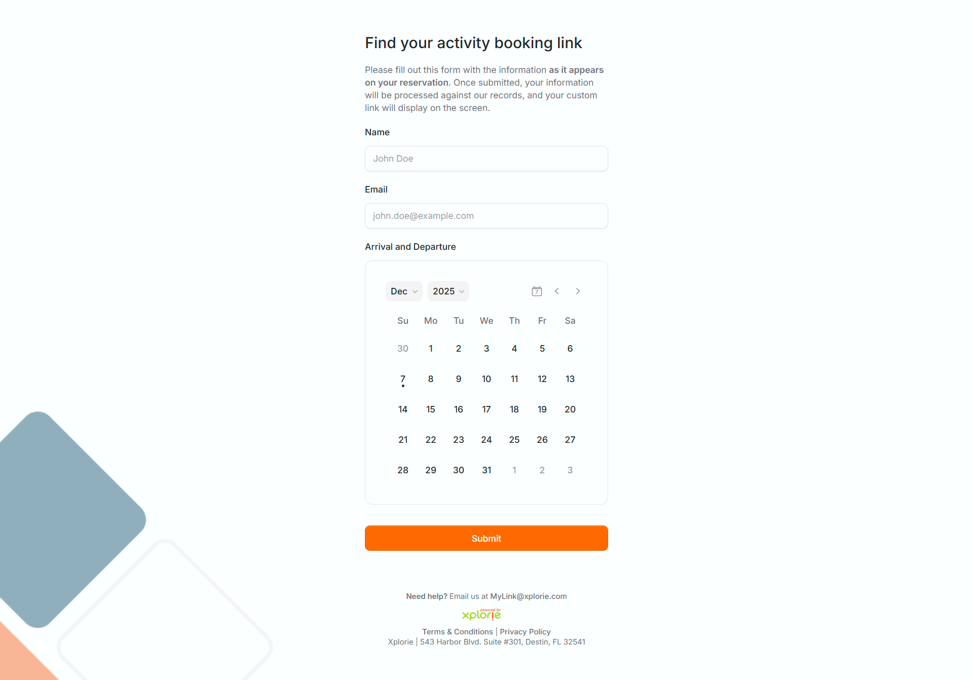 Find my booking link